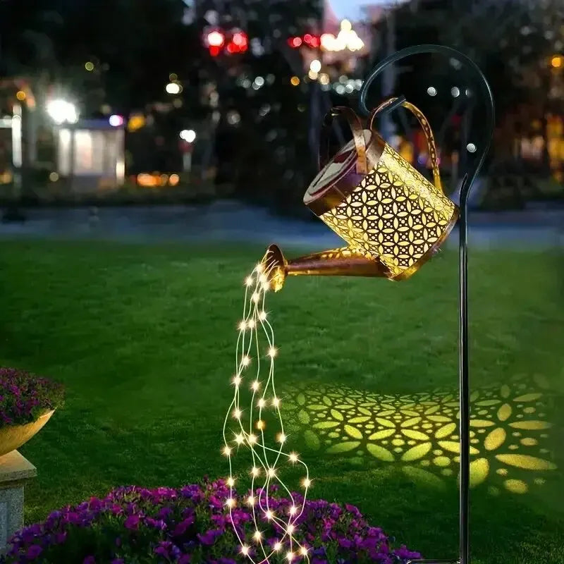 Regador Solar Art Deco com Luzes LED para Jardim