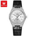 Relógio Feminino OLEVS Diamond Elegance com Pulseira de Couro